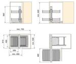 Ecksystem für Küchenschrank Suprastar Grau - Metall - 54 x 31 x 64 cm