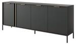 Kommode LARS COD203 4D Schwarz - Holzwerkstoff - Kunststoff - 203 x 82 x 40 cm