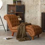 Chaise longue Clemens cognackleurige leren look