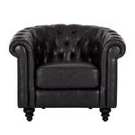 Chesterfield fauteuil Charly zwart kunstleer