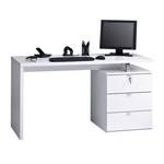 Bureau pour ordinateur Alfrieda Tiroirs blanc froid brillant