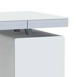 Computertisch Mitaka Weißglas / Aluminium - Weiß / Silber Matt