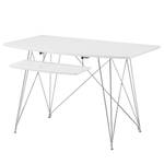 Bureau pour ordinateur Ucolo Blanc brillant / Chrome