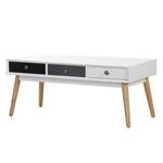 Table basse Almy Caoutchouc partiellement massif - Blanc / Gris