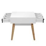 Table basse Almy Caoutchouc partiellement massif - Blanc / Gris