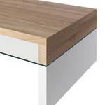 Table basse Annika Imitation chêne de Sonoma / Blanc brillant