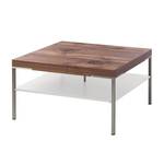 Salontafel Anzio Knoestig notenboomhout/Mat wit - 75x75cm