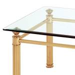 Salontafel Aube staal/glas - verguld met golfprofiel/facetten