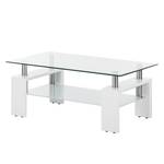 Table basse Baltimore Blanc - Plateau en verre