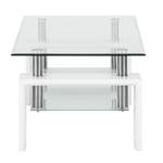 Table basse Baltimore Blanc - Plateau en verre