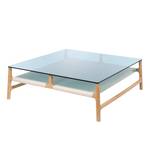 Tavolino da salotto Fleek Vetro / Quercia massello - Quercia / Blu