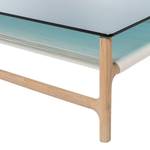 Salontafel Fleek glas/massief eikenhout - Lichte eikenhouten/Blauw