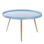 Table basse Flicka I Hêtre partiellement massif - Bleu clair mat