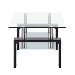 Salontafel Glassy transparant glas/zwart