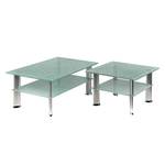 Salontafel Hinton I crashglas/melkglas/metaal