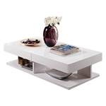 Table basse Irwin (avec rangement) Blanc brillant