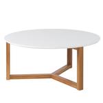 Tavolino da salotto Kumano Parzialmente in legno massello di quercia Bianco opaco