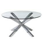 Couchtisch Lagarde Glas / Stahl - Silber - Durchmesser: 82 cm