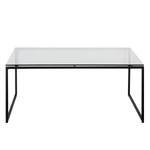 Table basse Lando II Verre / Acier inoxydable - Noir - 91,5 x 91,5 cm