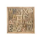 Table basse Letters I Manguier massif / Verre