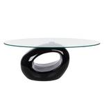 Table basse Light Verre - Blanc brillant - Noir brillant