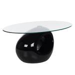 Table basse Light Verre - Blanc brillant - Noir brillant