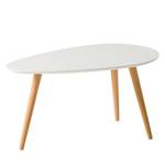 Tavolino da salotto Lilja (set 2) Parzialmente in legno massello di faggio - Bianco opaco