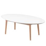 Tavolino da salotto Lindholm Bianco opaco/legno massello di quercia