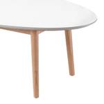 Tavolino da salotto Lindholm Bianco opaco/legno massello di quercia