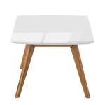 Tavolino da salotto Lindström Parzialmente in legno massello di quercia/Bianco lucido