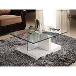 Salontafel Lola hoogglans wit/transparant glas