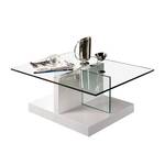 Salontafel Lola hoogglans wit/transparant glas