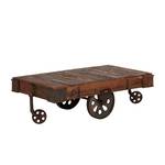 Salontafel Railway Bruin - Massief hout - Hout - 135 x 46 x 80 cm