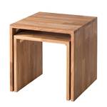 Table basse gigogne SurinWOOD (2 élément Marron - Bois massif - 45 x 43 x 45 cm