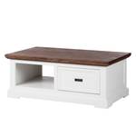 Table basse Gomera Acacia partiellement massif - Blanc / Marron