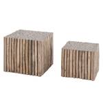 Table basse gigogne Tree Square IV Teck massif - Teck