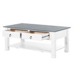 Table basse Valmer II Pin massif Gris - Blanc / Gris