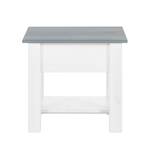 Table d'appoint Valmer I Pin massif Gris - Blanc / Gris