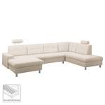 Wohnlandschaft Straid Beige - Longchair davorstehend links / Ottomane rechts