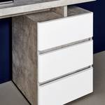 Bureau CU-Libre C 240 Gris - Blanc - Bois manufacturé - 140 x 76 x 55 cm