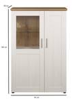 Vitrine Shade Blanc - En partie en bois massif - 95 x 140 x 38 cm