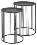 Beistelltisch Batumi 2er Set Schwarz - Metall - 34 x 50 x 34 cm