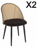 Stuhl und Sessel am Tisch LEA 2er Set Schwarz - Rattan - 60 x 78 x 51 cm