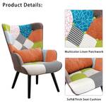 Relaxsessel mit  Patchwork Dominique Orange - Massivholz - 75 x 96 x 67 cm