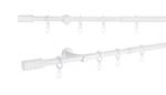 Gardinenstange ausziehbar 1-Lauf 6,5cm Weiß - Metall - 210 x 2 x 8 cm