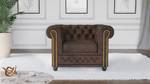 Sessel Ingrid, Chesterfield Dunkelbraun