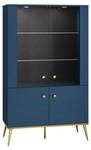 Vitrinenschrank MARINE SC92 4D Blau - Holzwerkstoff - Kunststoff - 92 x 152 x 40 cm