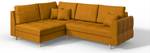 Ecksofa Amber Gelb - Massivholz - Textil - Holzart/Dekor - Holz teilmassiv - 231 x 81 x 161 cm