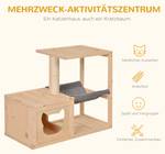 Katzenhaus D30-263 Braun - Massivholz - 35 x 60 x 70 cm