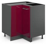 Eckschrank R-Line 34923 Anthrazit - Hochglanz Bordeaux